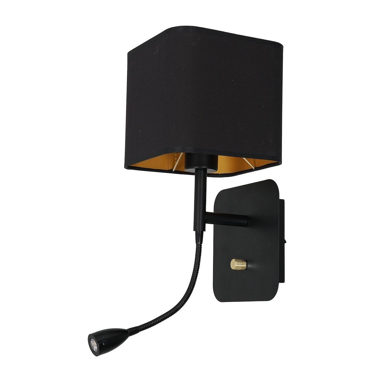 MiLagro Kinkiet NAPOLI BLACK/GOLD 1xE27 + 1W LED ML6366