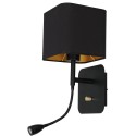 MiLagro Kinkiet NAPOLI BLACK/GOLD 1xE27 + 1W LED ML6366