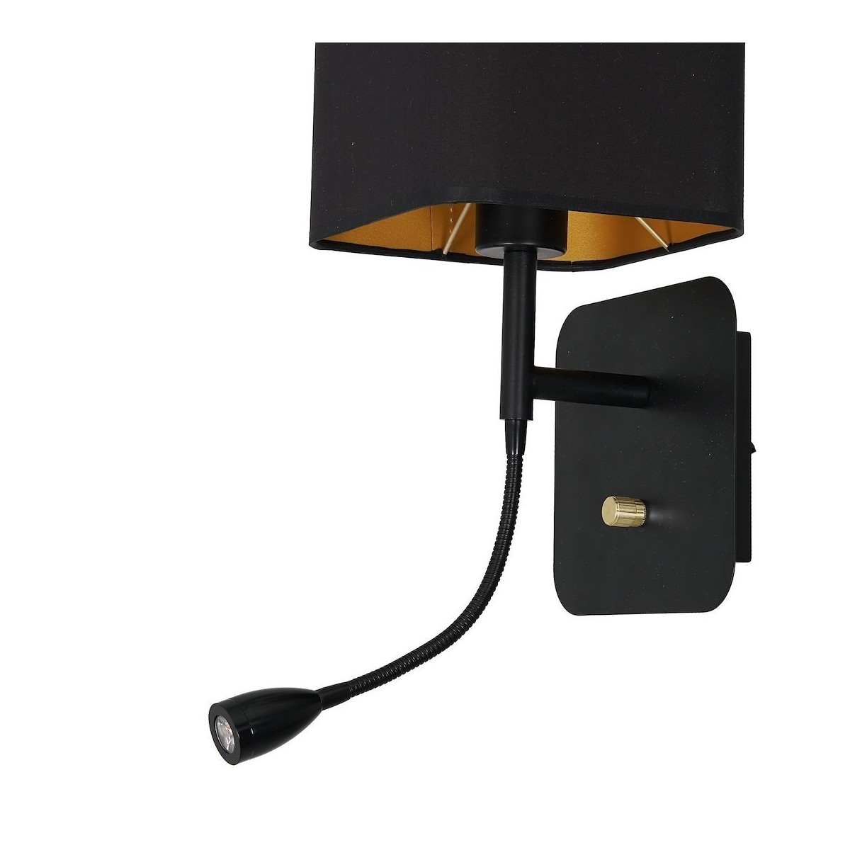 MiLagro Kinkiet NAPOLI BLACK/GOLD 1xE27 + 1W LED ML6366