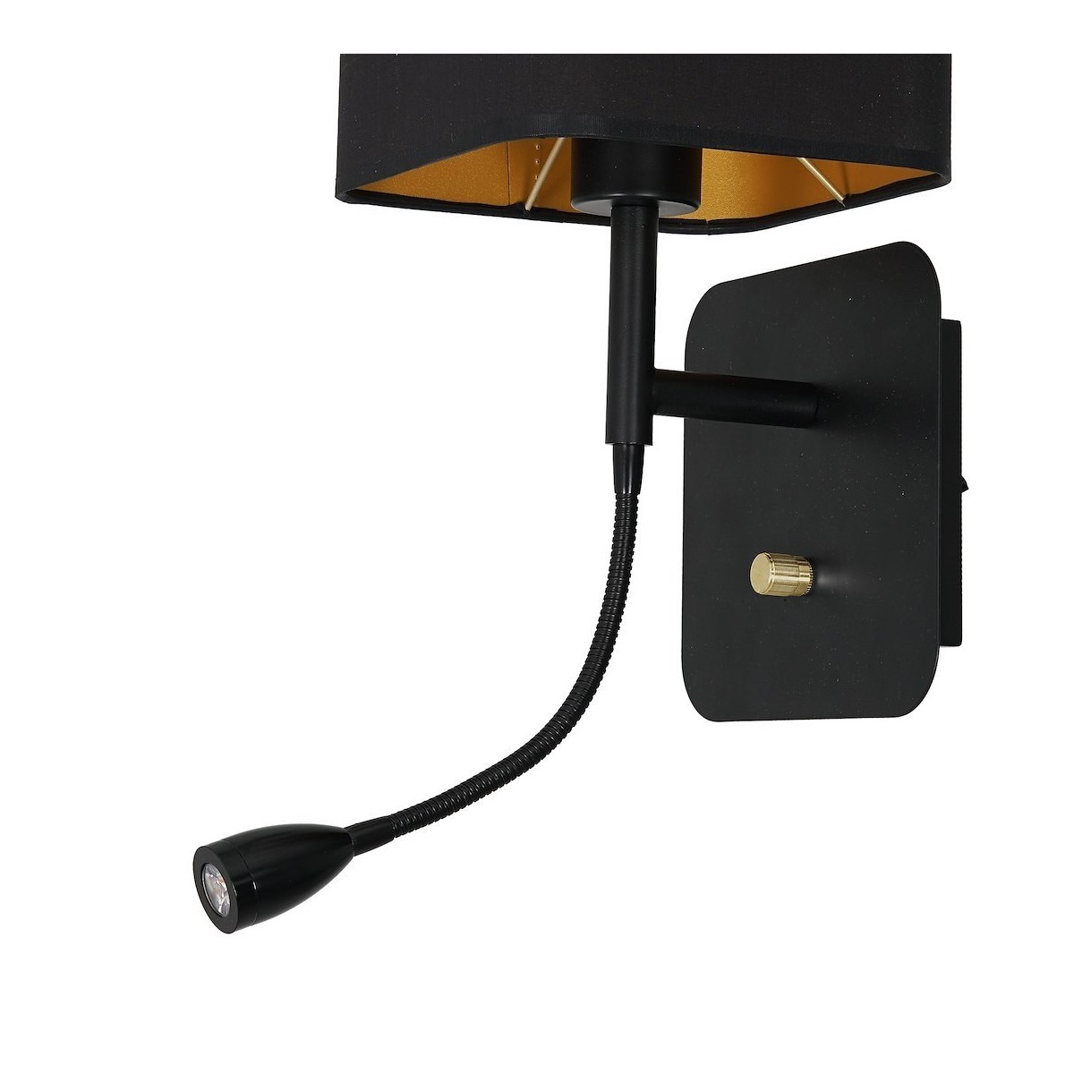 MiLagro Kinkiet NAPOLI BLACK/GOLD 1xE27 + 1W LED ML6366