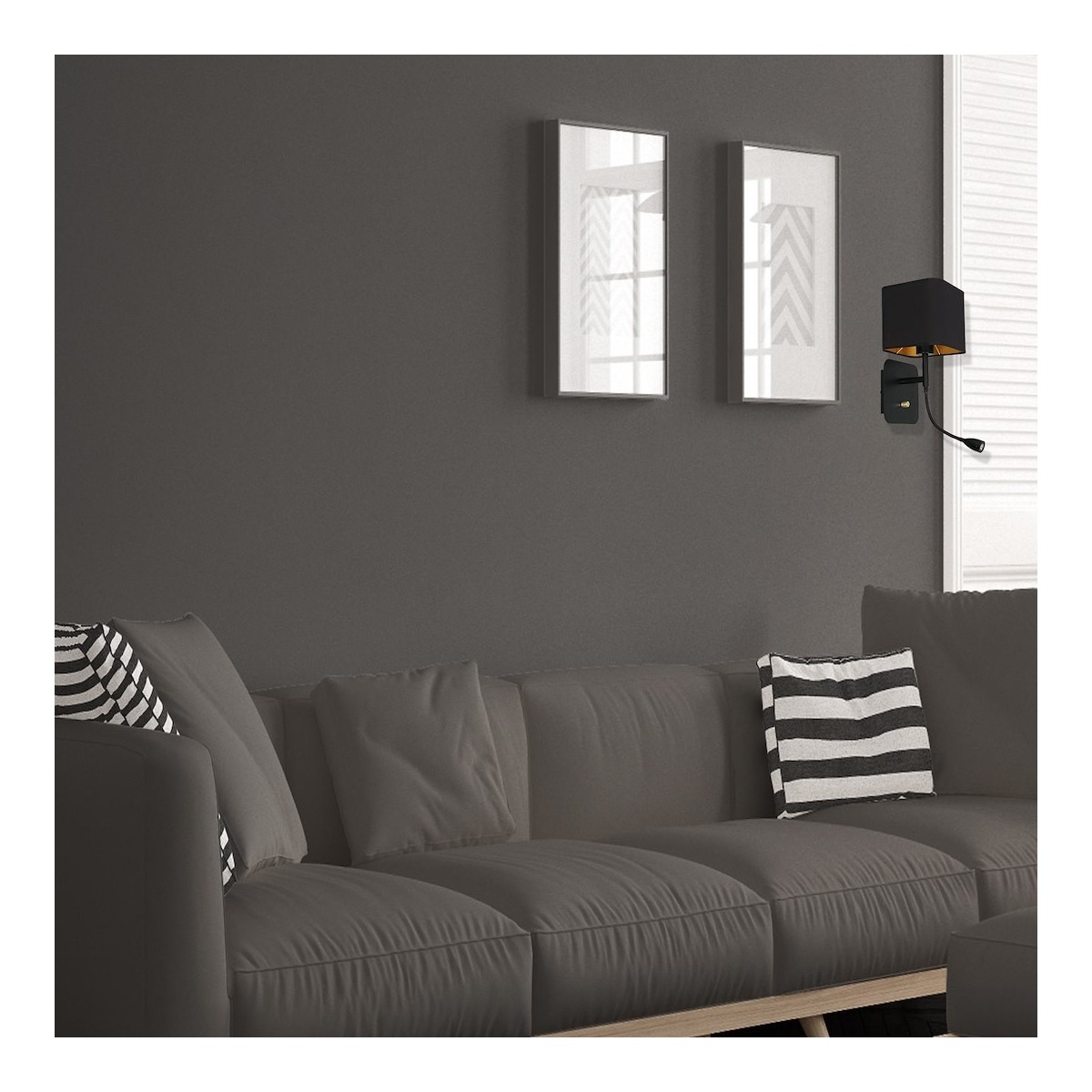 MiLagro Kinkiet NAPOLI BLACK/GOLD 1xE27 + 1W LED ML6366