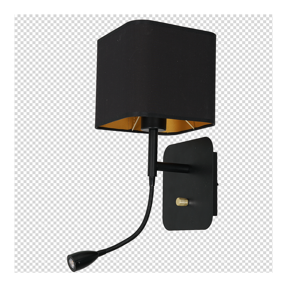 MiLagro Kinkiet NAPOLI BLACK/GOLD 1xE27 + 1W LED ML6366