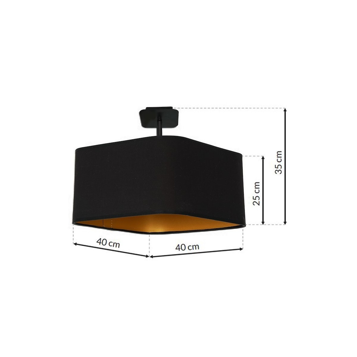 MiLagro Lampa podsufitowa NAPOLI BLACK/GOLD 1xE27 ML6367