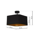 MiLagro Lampa podsufitowa NAPOLI BLACK/GOLD 1xE27 ML6367