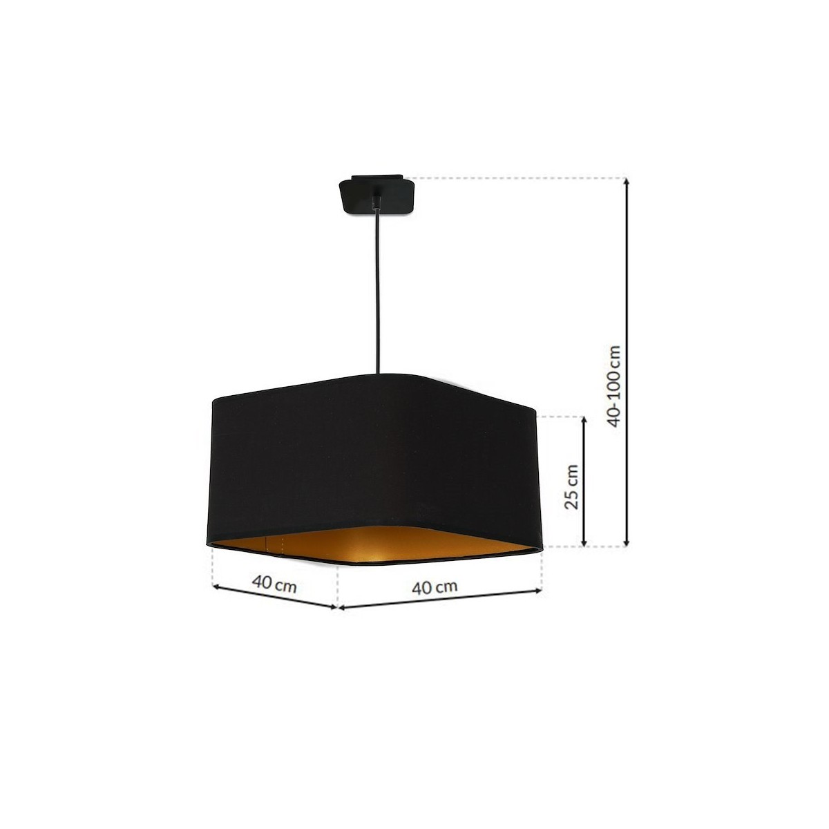 MiLagro Lampa wisząca NAPOLI BLACK/GOLD 1xE27 ML6368