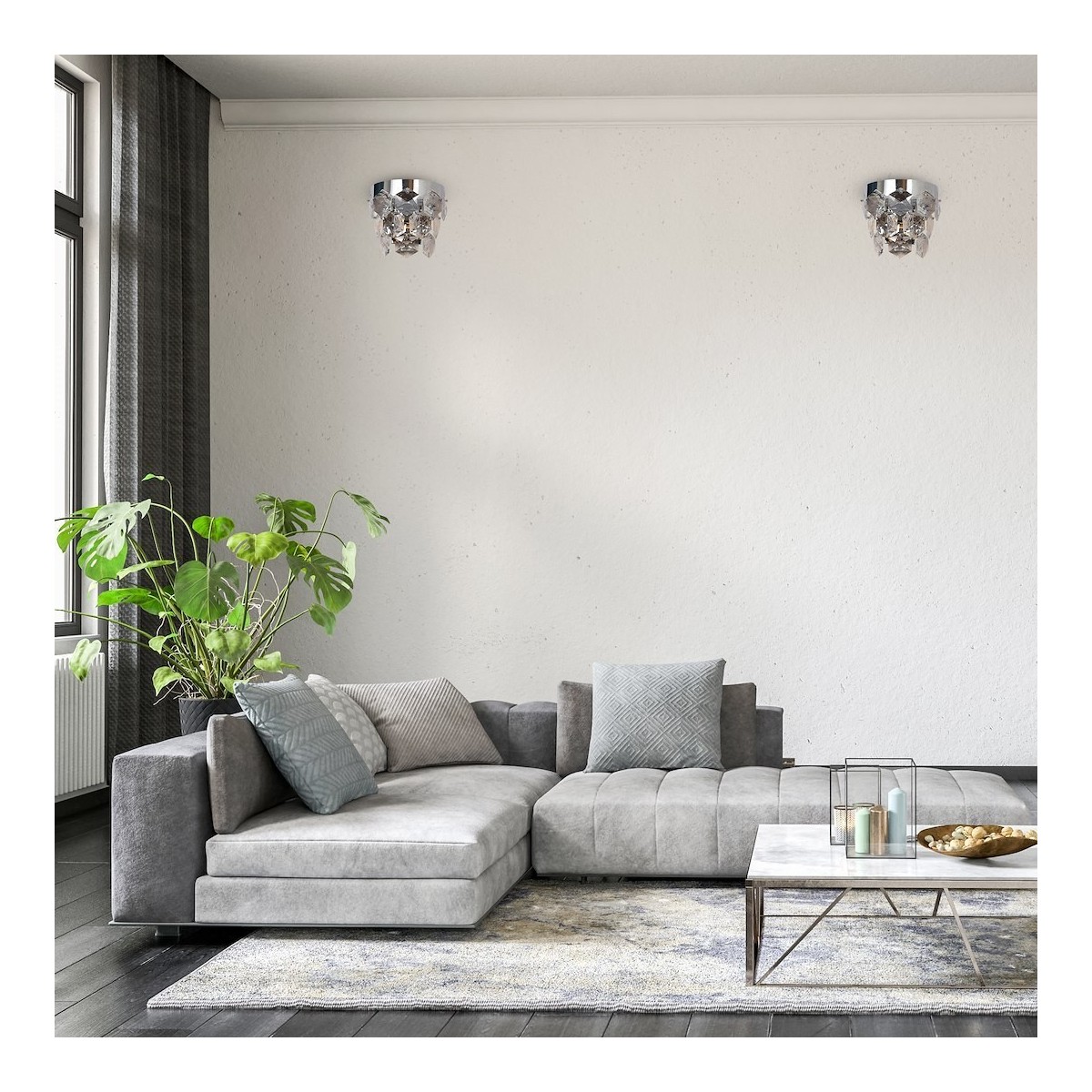 MiLagro GRACE CHROME 2xE14 unikalne oświetlenie