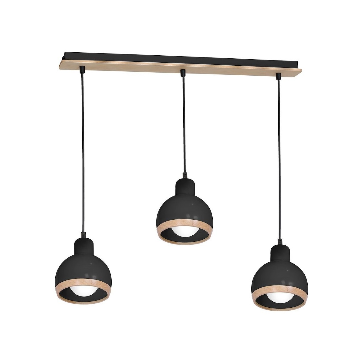 MiLagro Lampa wisząca OVAL BLACK 3xE27 MLP7046