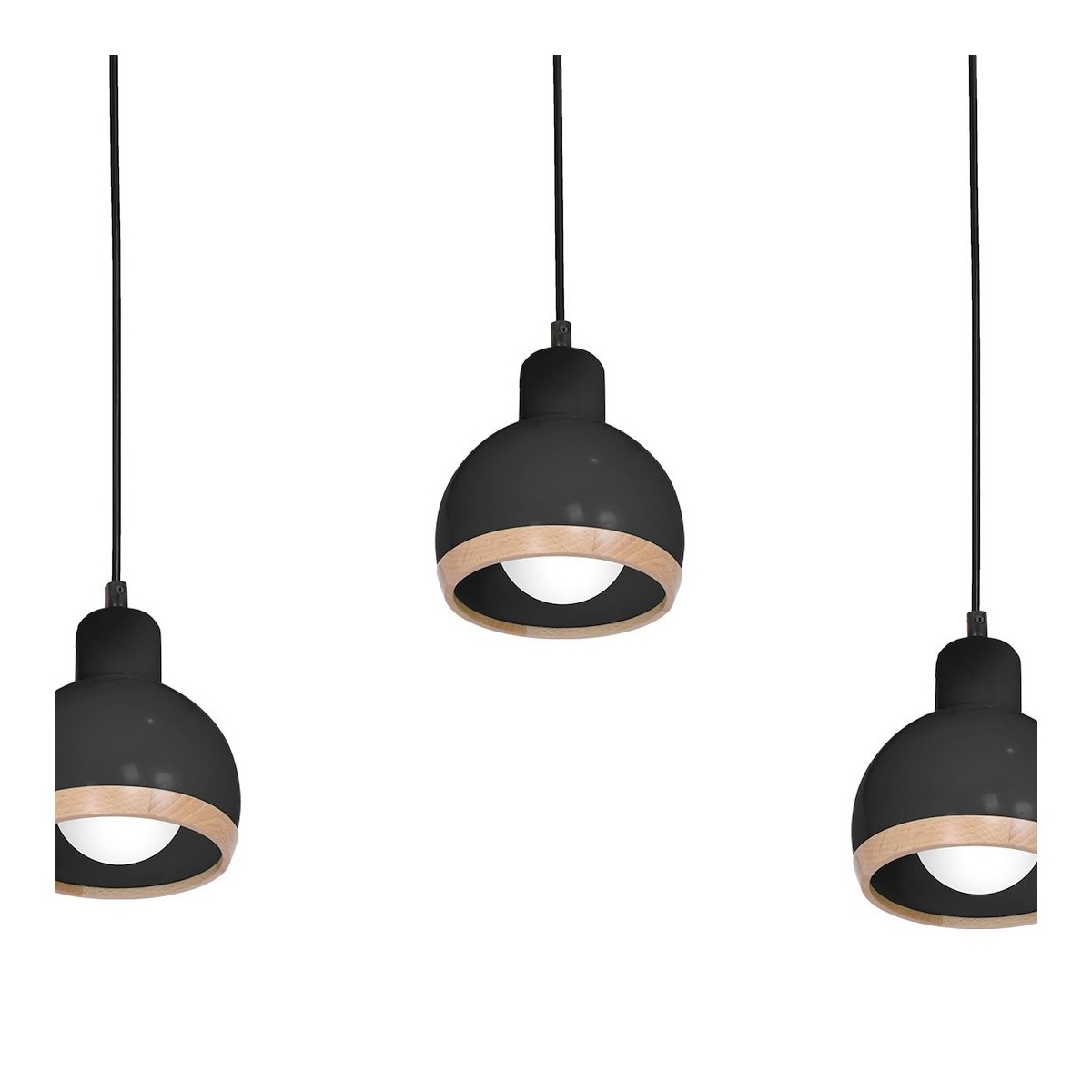 MiLagro Lampa wisząca OVAL BLACK 3xE27 MLP7046