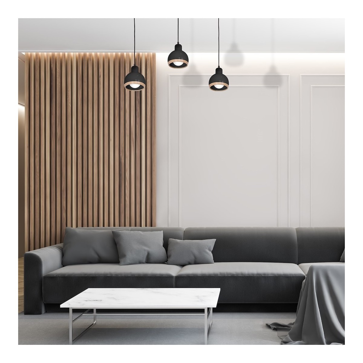 MiLagro Lampa wisząca OVAL BLACK 3xE27 MLP7046