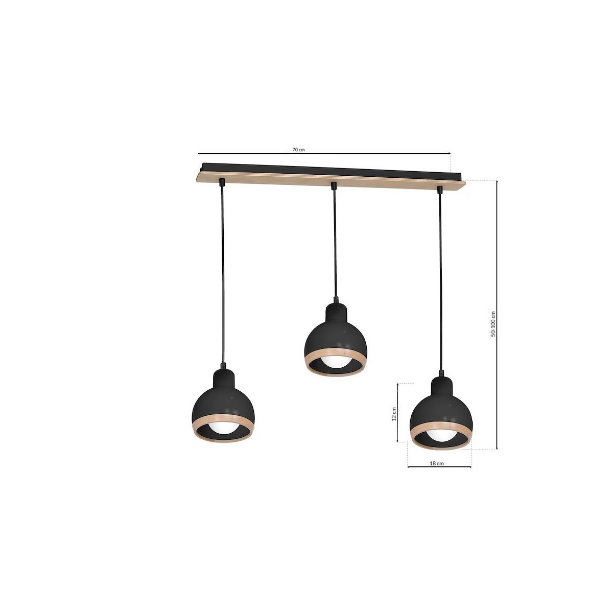 MiLagro OVAL BLACK 3xE27 designerskie oświetlenie
