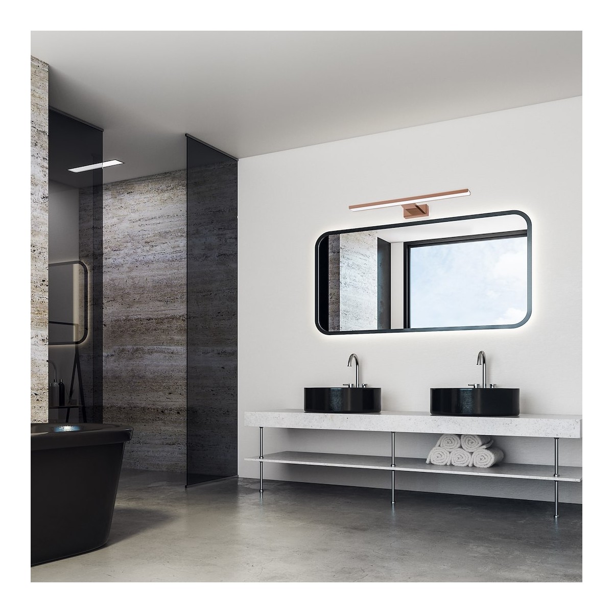 MiLagro Kinkiet SHINE ROSE GOLD 60cm 13,8W LED ML7041