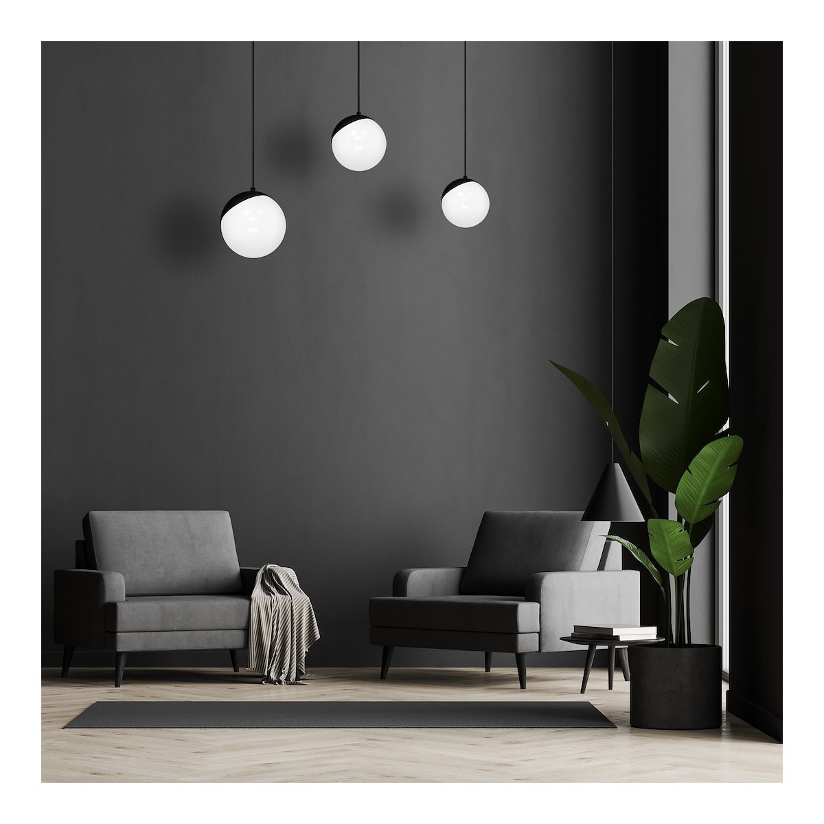 MiLagro SFERA BLACK 3xE14 designerskie lampy LED