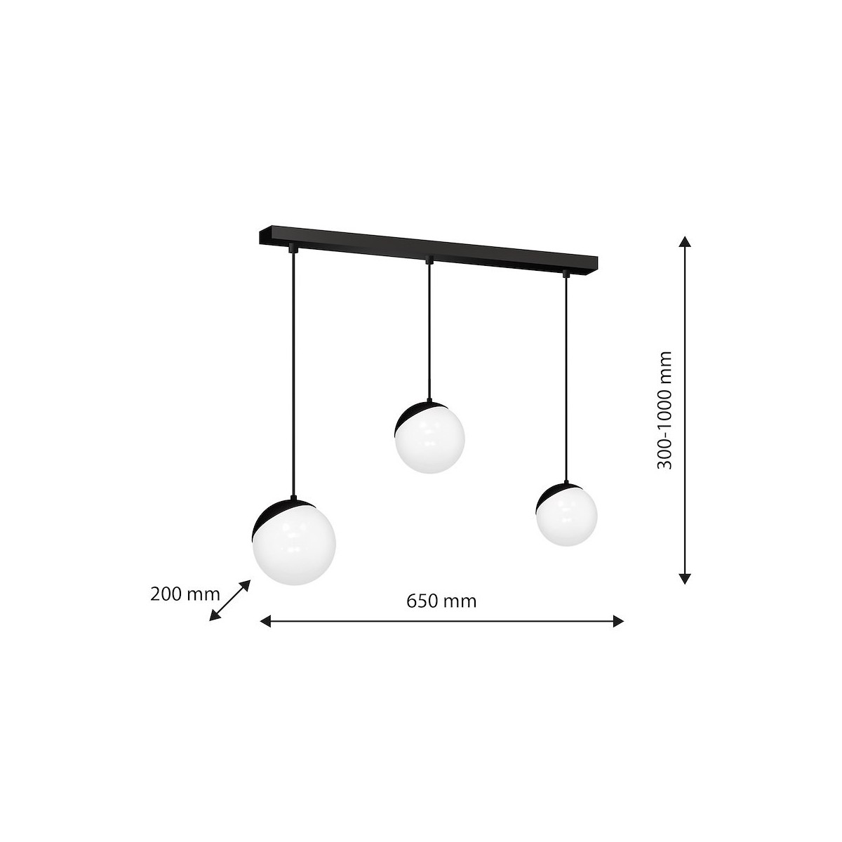 MiLagro SFERA BLACK 3xE14 designerskie lampy LED
