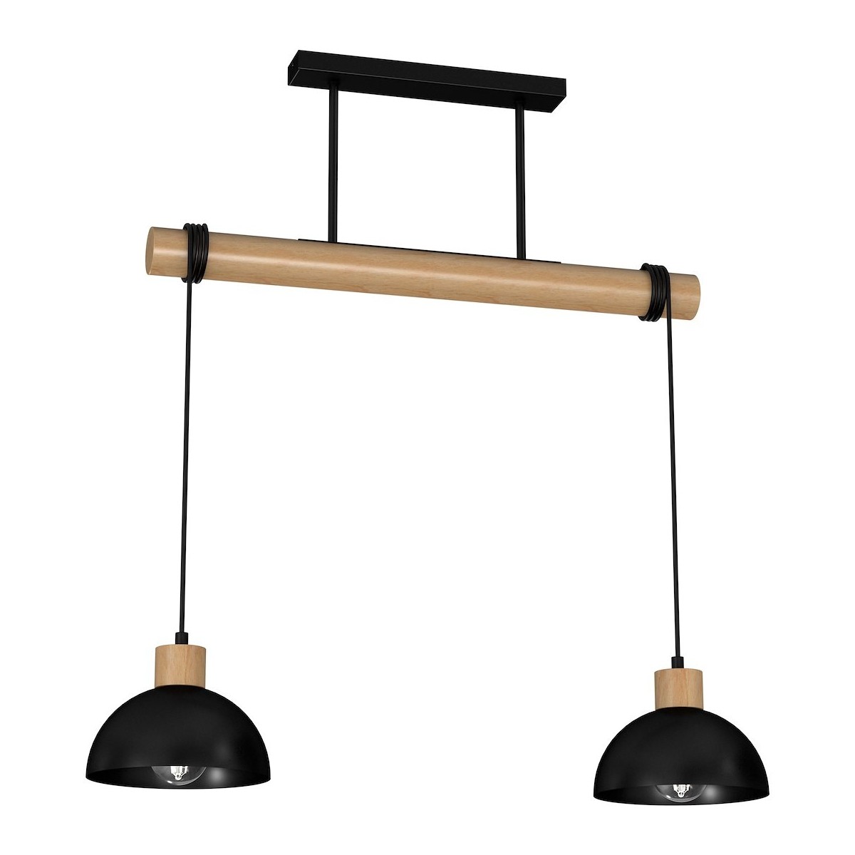 MiLagro ERIK Black/Wood 2xE27 niepowtarzalne oświetlenie wnętrza