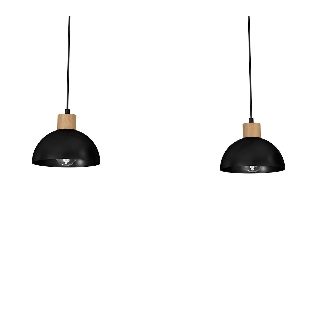 MiLagro ERIK Black/Wood 2xE27 niepowtarzalne oświetlenie wnętrza