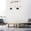 MiLagro ERIK Black/Wood 2xE27 niepowtarzalne oświetlenie wnętrza