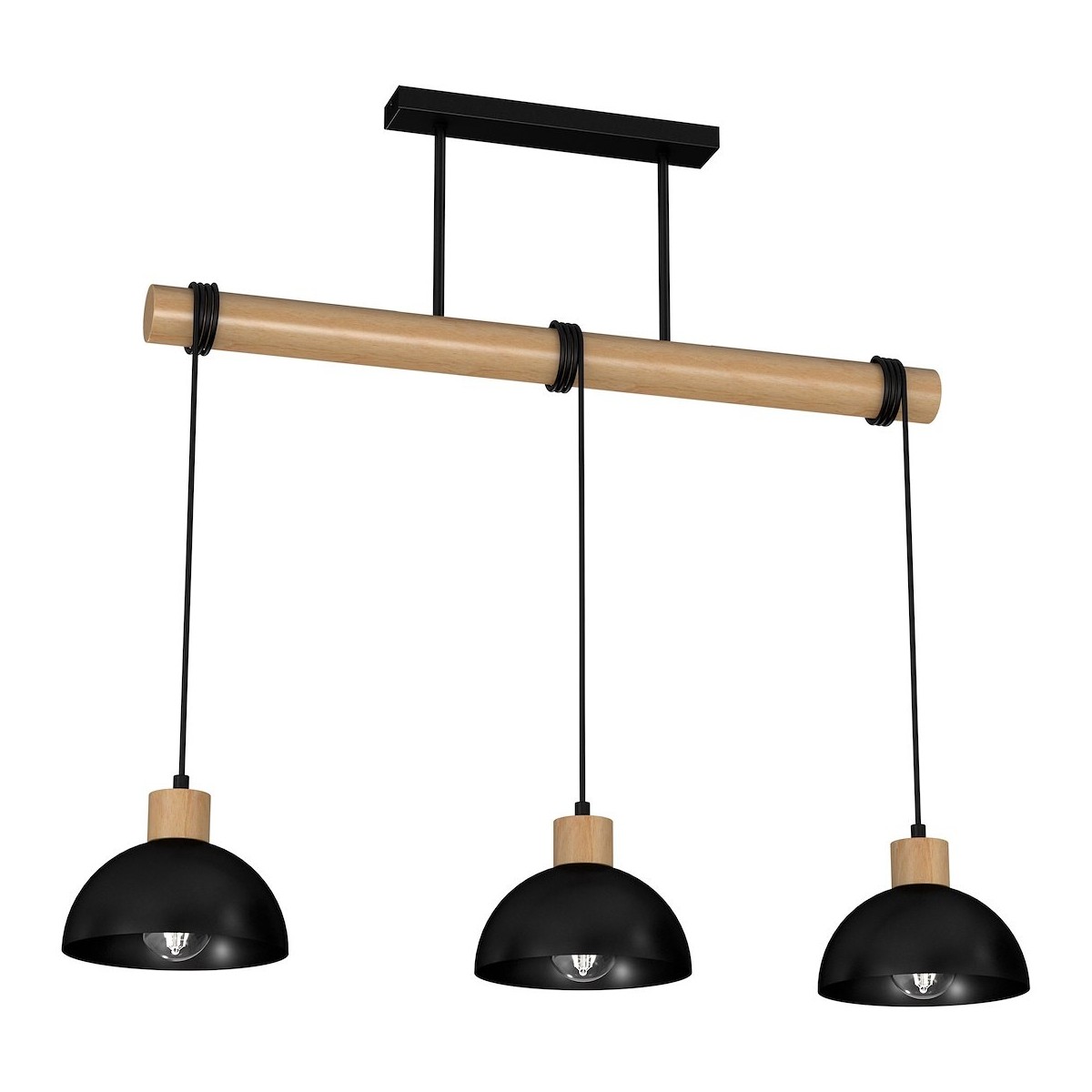 MiLagro ERIK Black/Wood 3xE27 światło podkreślające charakter wnętrza