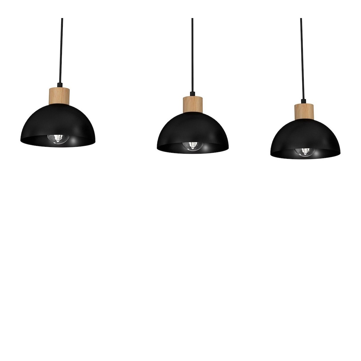 MiLagro ERIK Black/Wood 3xE27 światło podkreślające charakter wnętrza