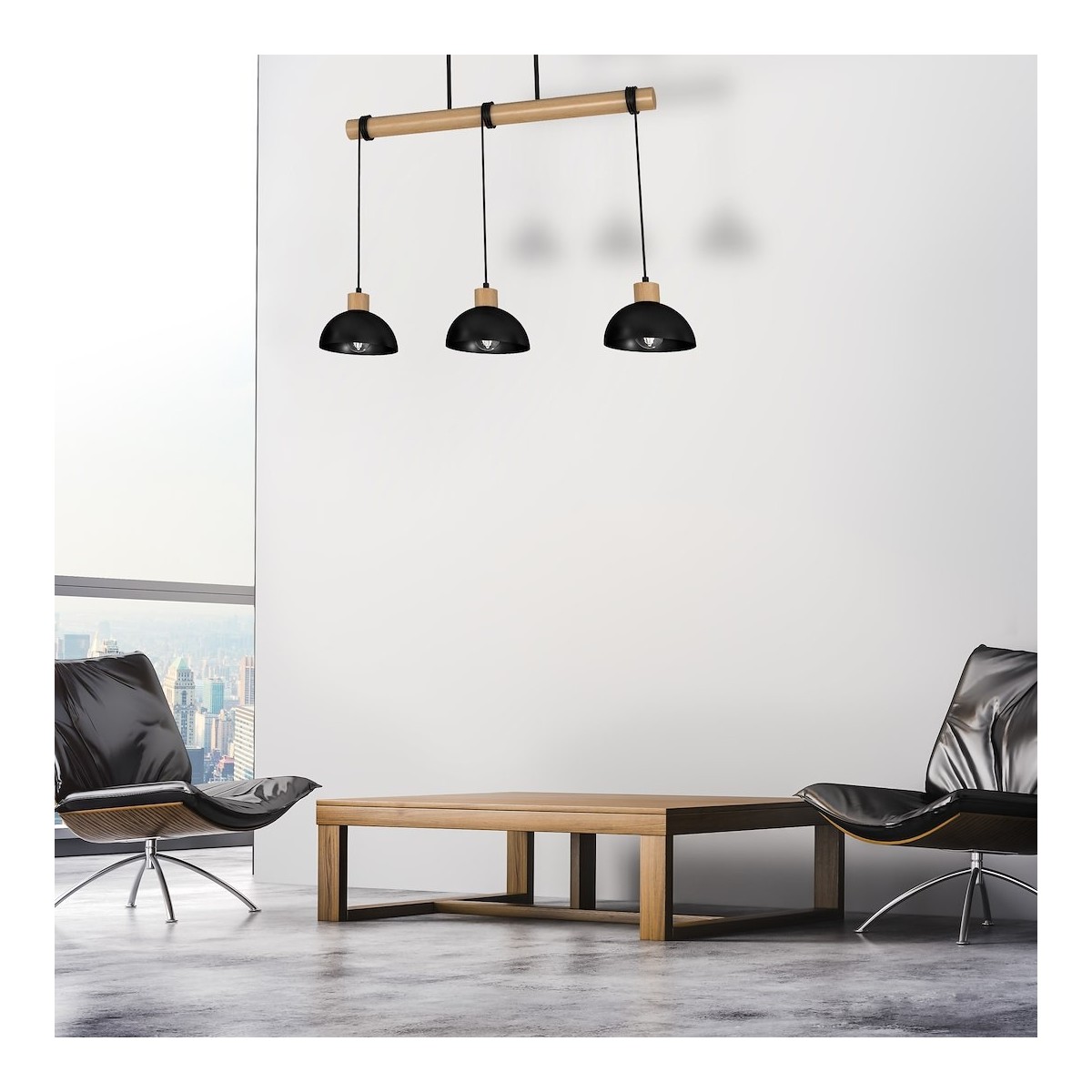 MiLagro ERIK Black/Wood 3xE27 światło podkreślające charakter wnętrza
