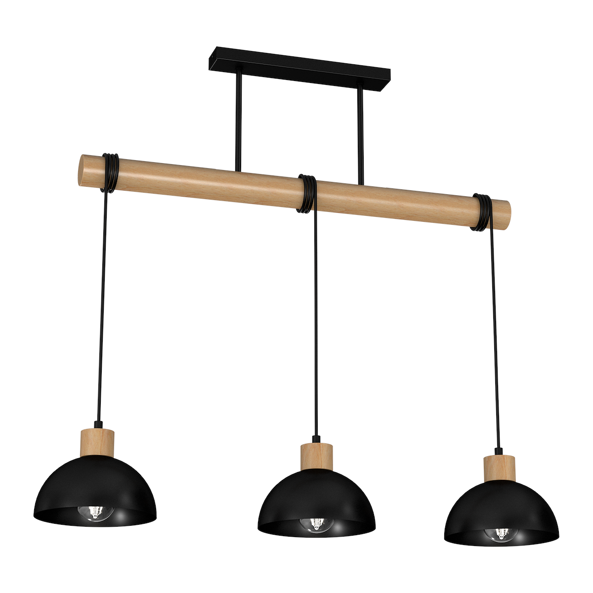 MiLagro ERIK Black/Wood 3xE27 światło podkreślające charakter wnętrza