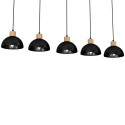 MiLagro ERIK Black/Wood 5xE27 nowoczesne lampy do wnętrz