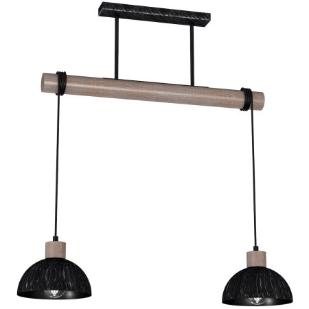 MiLagro Lampa wisząca ERIK Sawn black/Patinated wood 2XE27 MLP7639