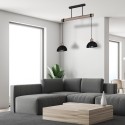 MiLagro Lampa wisząca ERIK Sawn black/Patinated wood 2XE27 MLP7639