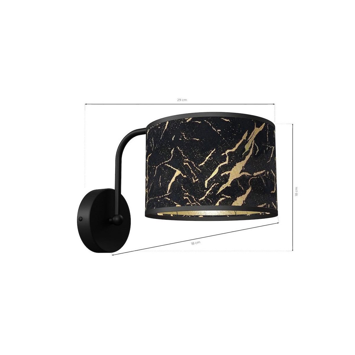 MiLagro Kinkiet SENSO Black/Gold 1xE27 MLP7290