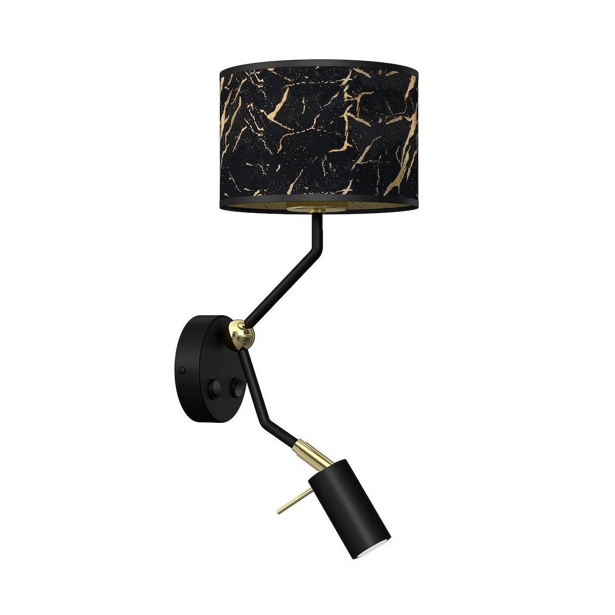 MiLagro Kinkiet SENSO Black/Gold 1xE27 + 1x mini GU10 MLP7291