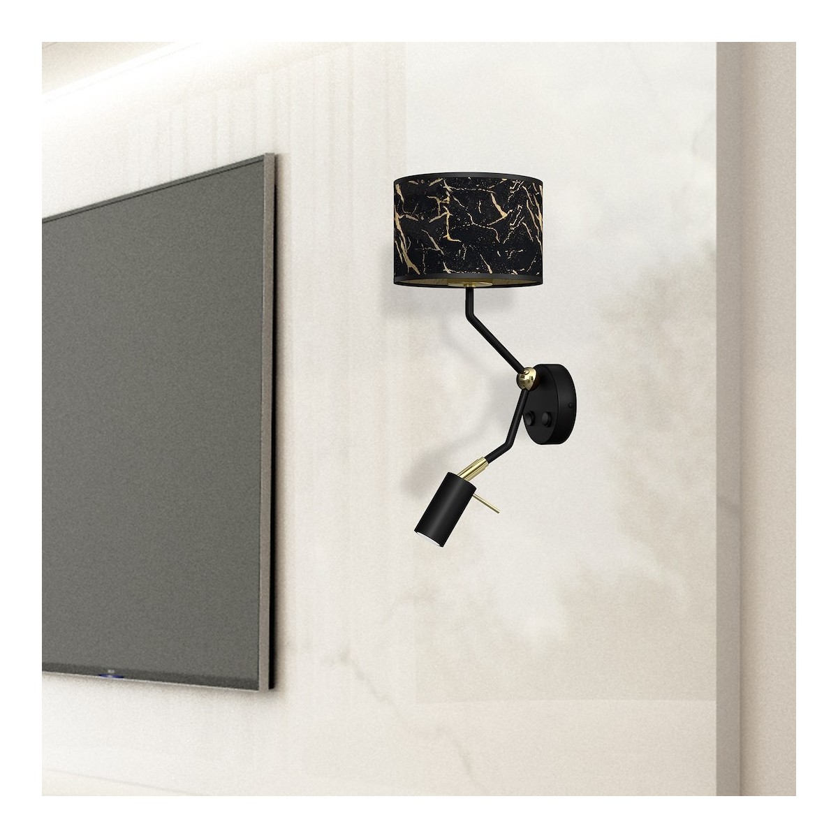 MiLagro Kinkiet SENSO Black/Gold 1xE27 + 1x mini GU10 MLP7291