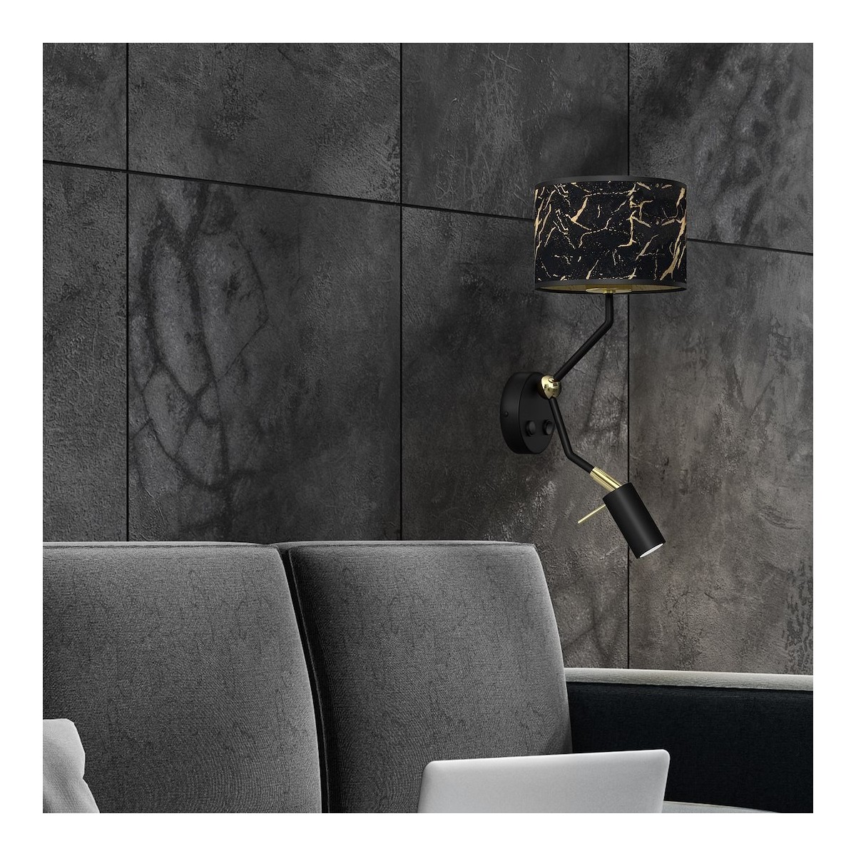 MiLagro Kinkiet SENSO Black/Gold 1xE27 + 1x mini GU10 MLP7291