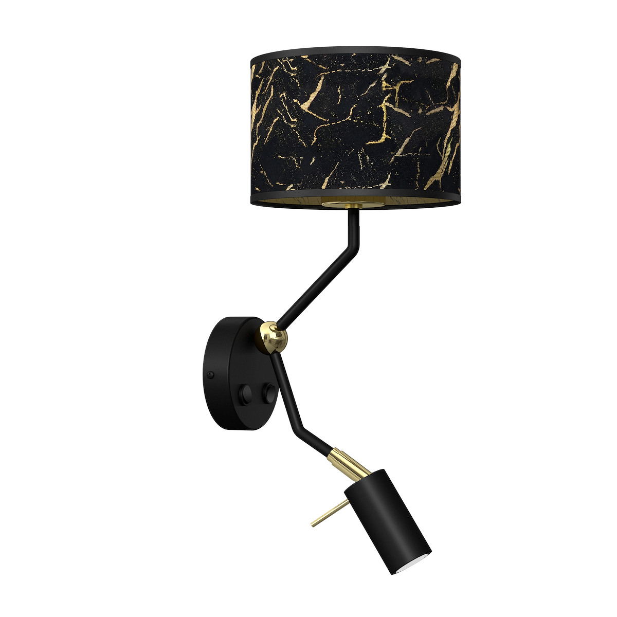 MiLagro Kinkiet SENSO Black/Gold 1xE27 + 1x mini GU10 MLP7291