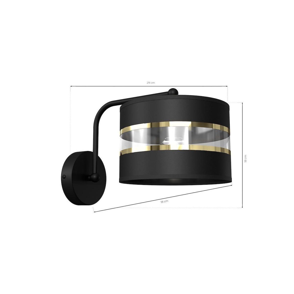 MiLagro Kinkiet ULTIMO BLACK 1xE27 MLP7334