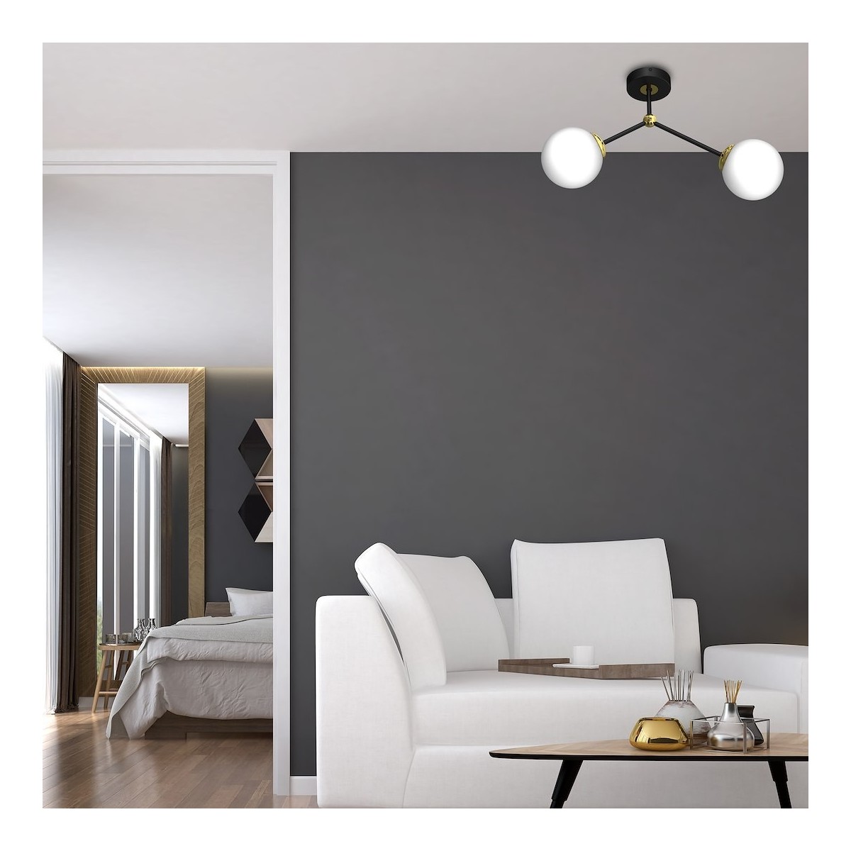 MiLagro JOY BLACK GOLD 2xE14 premium oświetlenie