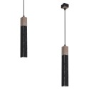 MiLagro Lampa wisząca SOLO SAWN BLACK / PATINATED WOOD 1x mini GU10 MLP7469