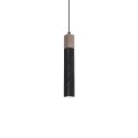 MiLagro Lampa wisząca SOLO SAWN BLACK / PATINATED WOOD 1x mini GU10 MLP7469