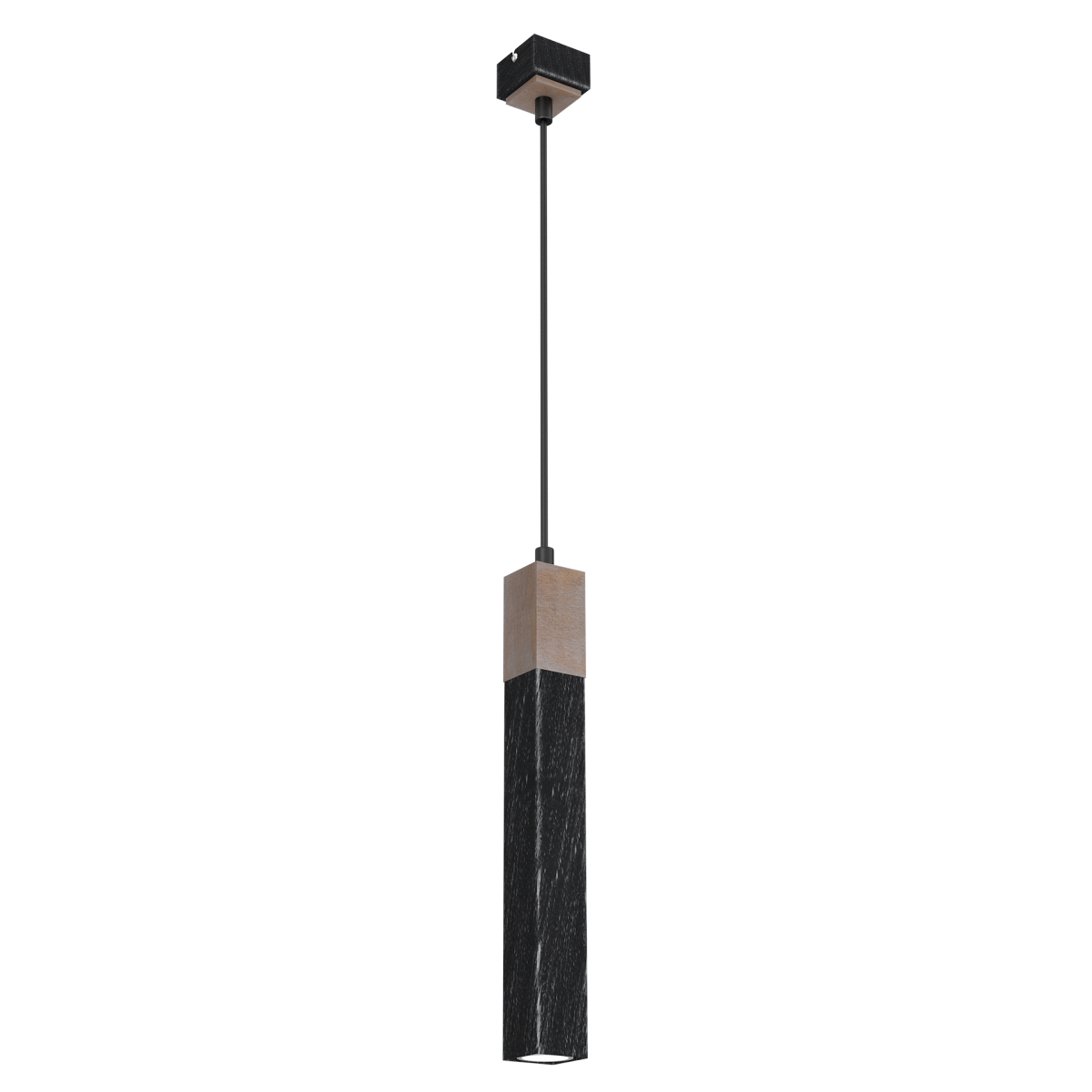 MiLagro Lampa wisząca SOLO SAWN BLACK / PATINATED WOOD 1x mini GU10 MLP7469