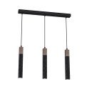 MiLagro Lampa wisząca SOLO SAWN BLACK / PATINATED WOOD 3x mini GU10 MLP7470