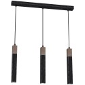 MiLagro Lampa wisząca SOLO SAWN BLACK / PATINATED WOOD 3x mini GU10 MLP7470