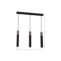 MiLagro Lampa wisząca SOLO SAWN BLACK / PATINATED WOOD 3x mini GU10 MLP7470