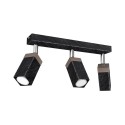 MiLagro Lampa sufitowa SOLO SAWN BLACK / PATINATED WOOD 3x mini GU10 MLP7473
