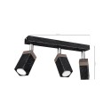 MiLagro Lampa sufitowa SOLO SAWN BLACK / PATINATED WOOD 3x mini GU10 MLP7473