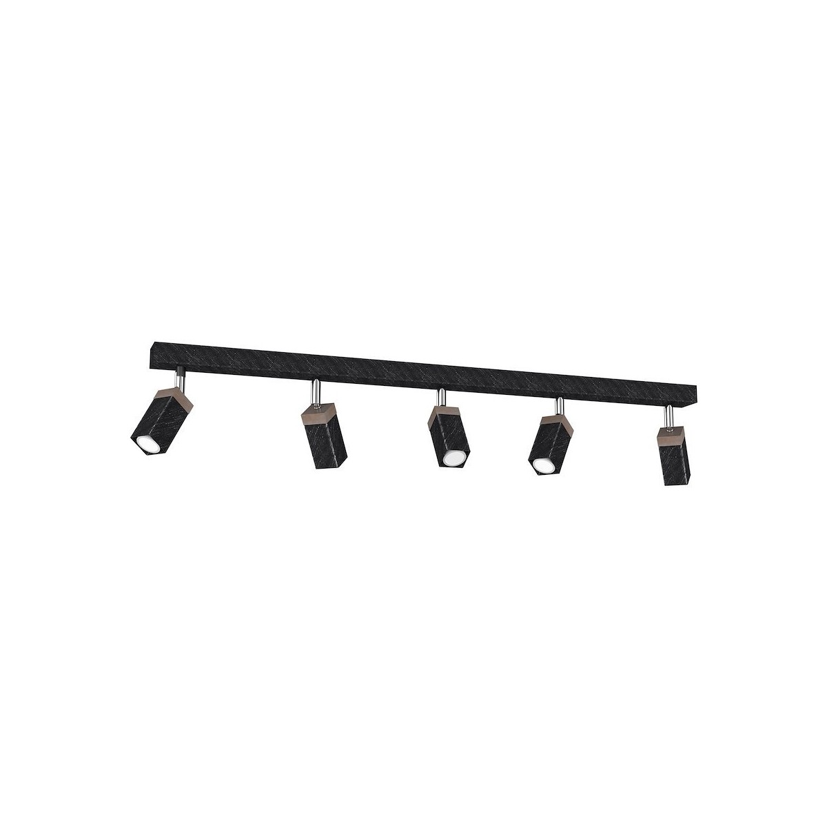 MiLagro Lampa sufitowa SOLO SAWN BLACK / PATINATED WOOD 5x mini GU10 MLP7474
