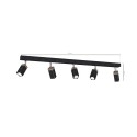 MiLagro Lampa sufitowa SOLO SAWN BLACK / PATINATED WOOD 5x mini GU10 MLP7474