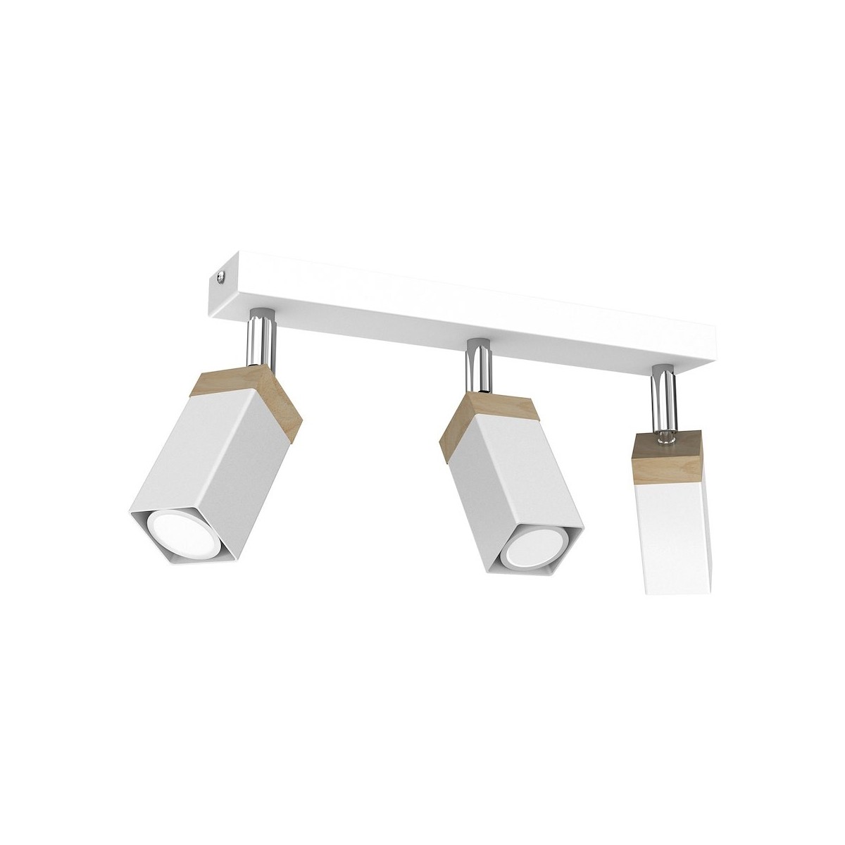 MiLagro Lampa sufitowa Solo Sawn WHITE / PATINATED WOOD 3x mini GU10 MLP7479