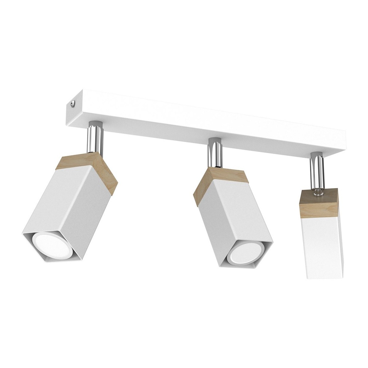 MiLagro Lampa sufitowa Solo Sawn WHITE / PATINATED WOOD 3x mini GU10 MLP7479