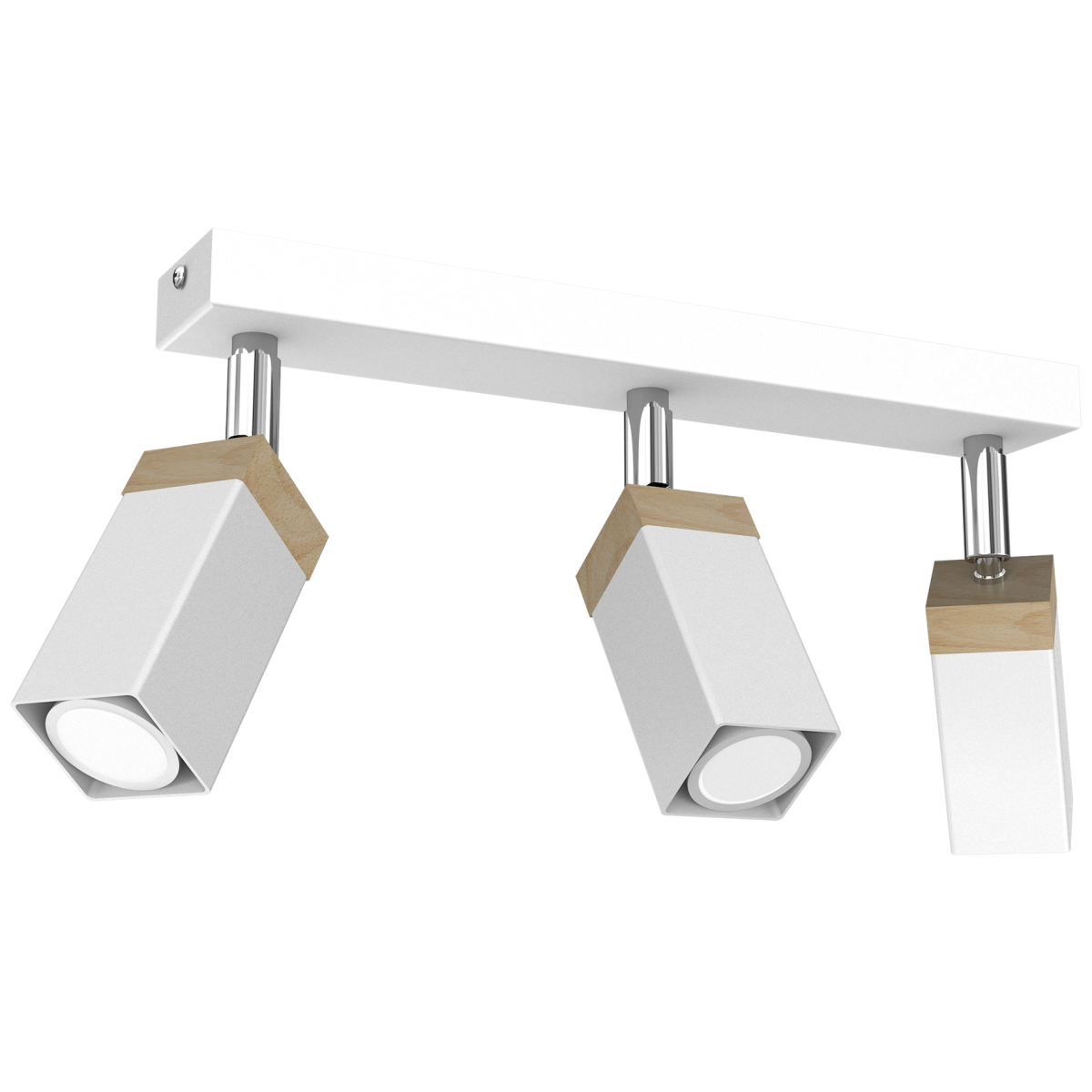 MiLagro Lampa sufitowa Solo Sawn WHITE / PATINATED WOOD 3x mini GU10 MLP7479