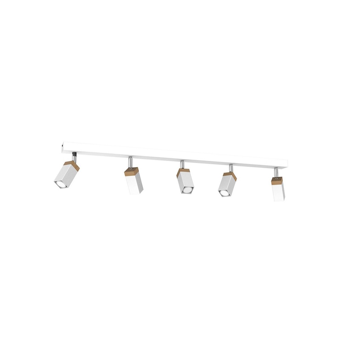 MiLagro Lampa sufitowa SOLO SAWN WHITE / PATINATED WOOD 5x mini GU10 MLP7480
