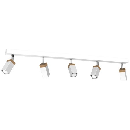 MiLagro Lampa sufitowa SOLO SAWN WHITE / PATINATED WOOD 5x mini GU10 MLP7480