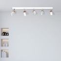 MiLagro Lampa sufitowa SOLO SAWN WHITE / PATINATED WOOD 5x mini GU10 MLP7480